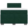 vidaXL Cama box spring con colch&oacute;n terciopelo verde oscuro 120x190 cm