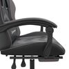 vidaXL Silla gaming con reposapi&eacute;s cuero sint&eacute;tico negro gris