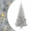 vidaXL &Aacute;rbol de Navidad con 300 LED con soporte Plateado 240 cm PET