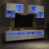 vidaXL Mueble de pared de TV con luces LED 6 piezas blanco