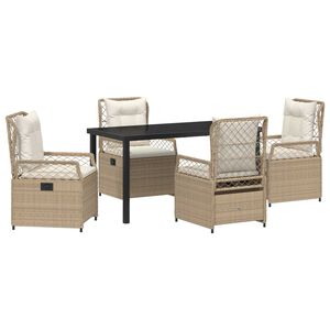 vidaXL Conjunto de Comedor de Jard&iacute;n 5 pcs Beige y crema