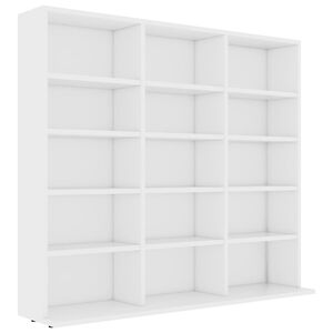 vidaXL Armario para CDs madera contrachapada blanco 100x23x89,5 cm
