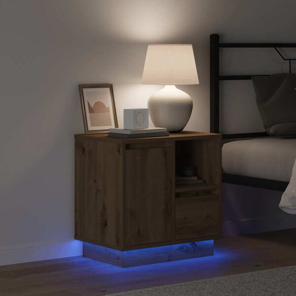 vidaXL Armario de Noche 2 pcs Roble artesanal 50 x 34,5 x 50 cm.