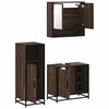 vidaXL Set de muebles baño 3 pzas madera contrachapada roble marrón