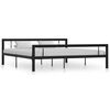 vidaXL Estructura de cama sin colch&oacute;n metal blanco y negro 180x200 cm