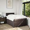 vidaXL Cama box spring con colch&oacute;n tela marr&oacute;n oscuro 120x190 cm