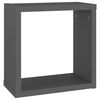 vidaXL Estantes cubo de pared 6 unidades gris 30x15x30 cm