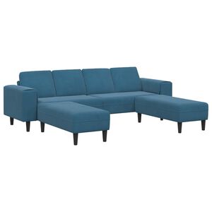 vidaXL Sof&aacute; de sala 3 pcs Azul