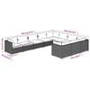 vidaXL Set de muebles de jard&iacute;n 10 pzas cojines rat&aacute;n sint&eacute;tico negro