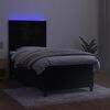 vidaXL Cama box spring colch&oacute;n y LED terciopelo negro 90x200 cm