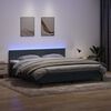 vidaXL Cama box spring con colch&oacute;n y LED terciopelo gris oscuro 180x220 cm