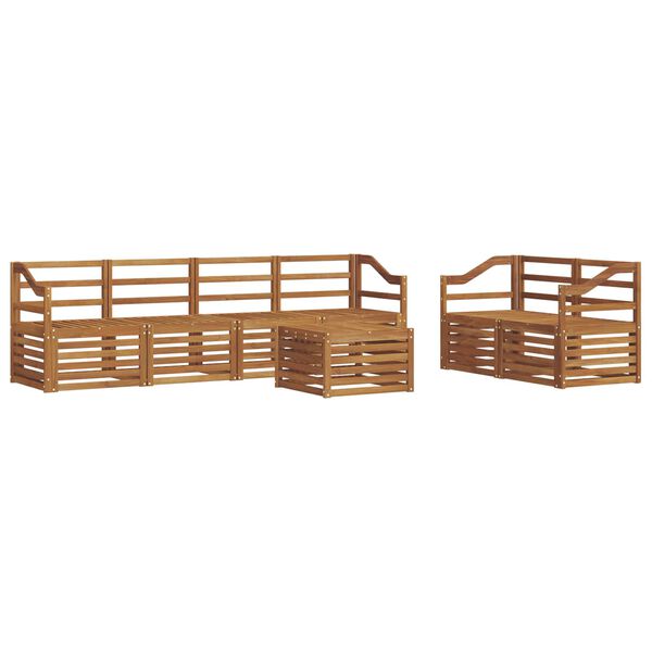 vidaXL Juegos de sof&aacute;s 7 pcs Natural Madera de Acacia S&oacute;lida
