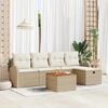 vidaXL Conjunto de sof&aacute;s de jard&iacute;n con coj&iacute;n 6 pcs Beige Polirat&aacute;n