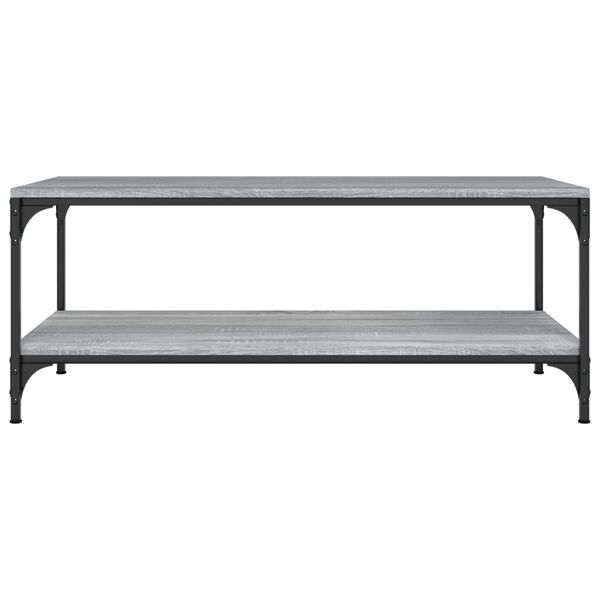 vidaXL Mesa de centro madera contrachapada gris Sonoma 100x50x40 cm