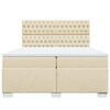 vidaXL Cama box spring con colch&oacute;n tela color crema 200x200 cm