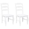 vidaXL Sillas de comedor, 2 unidades, blancas, de madera maciza y caucho