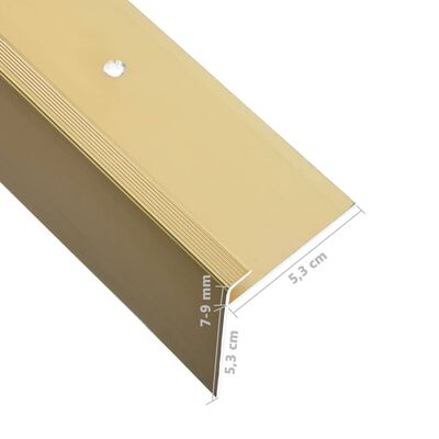 vidaXL Perfil de peldaño forma de F 15 uds aluminio dorado 134 cm