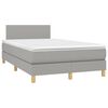 vidaXL Cama box spring con colch&oacute;n tela y LED gris claro 120x200 cm