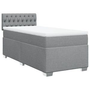 vidaXL Cama box spring con colch&oacute;n tela gris claro 80x200 cm