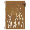 vidaXL Puerta de jard&iacute;n acero corten dise&ntilde;o hierba 85x150 cm