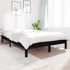 vidaXL Estructura de cama de madera maciza de pino negro 160x200 cm
