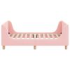 vidaXL Cama para ni&ntilde;os con cabecero Rosa 80 x 160 cm Tela de Oveja