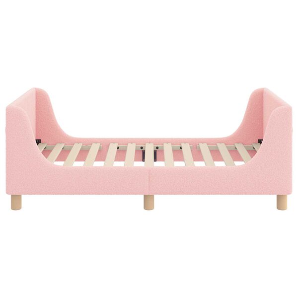 vidaXL Cama para ni&ntilde;os con cabecero Rosa 80 x 160 cm Tela de Oveja