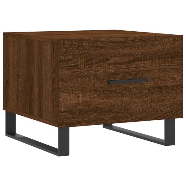 vidaXL Mesa de centro madera contrachapada roble marrón 50x50x40 cm