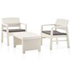 vidaXL Juego de muebles de jard&iacute;n 3 piezas pl&aacute;stico blanco