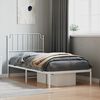 vidaXL Estructura cama sin colch&oacute;n con cabecero metal blanco 90x190 cm