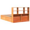 vidaXL Cama sin colch&oacute;n madera maciza de pino marr&oacute;n cera 120x200 cm