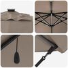 vidaXL Parasol Roma de Brazo Lateral Taupe y Negro 352 x 251 x 265 cm