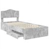 vidaXL Estructura de cama con cabecera Gris Concreto 75 x 190 cm