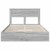 vidaXL Cama con almacenamiento con cabecera Gris Sonoma 160 x 200 cm