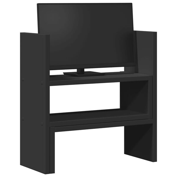 vidaXL Organizador de escritorio ajustable madera negro 40x17x41 cm