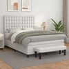 vidaXL Cama box spring con colchón cuero sintético blanco 140x190 cm