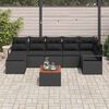 vidaXL Conjunto de sof&aacute;s de jard&iacute;n 8 pcs Negro rat&aacute;n sint&eacute;tico
