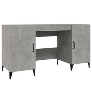 vidaXL Escritorio de madera contrachapada gris hormig&oacute;n 140x50x75 cm
