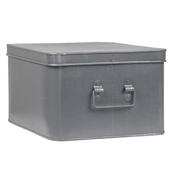 LABEL51 Caja de almacenaje Media gris envejecido XL 35x27x18 cm