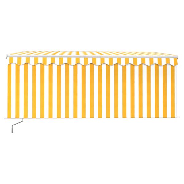 vidaXL Toldo retr&aacute;ctil manual con persiana amarillo y blanco 3x2,5 m