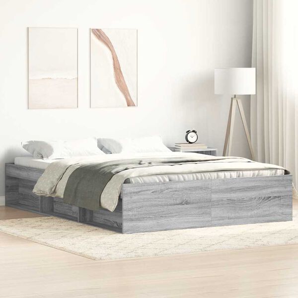 vidaXL Estructura de cama Sonoma gris 160x200 cm