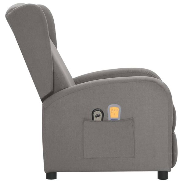 vidaXL Sillón de masaje eléctrico tela gris claro
