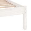 vidaXL Estructura de cama doble sin colch&oacute;n madera maciza blanco