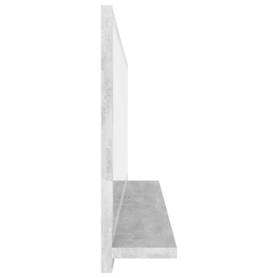 vidaXL Espejo de baño contrachapada gris hormigón 100x10,5x37 cm
