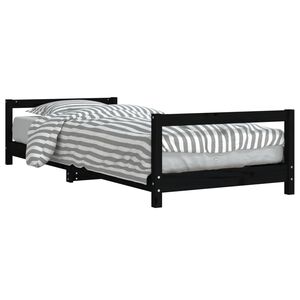 vidaXL Estructura de cama para ni&ntilde;os madera de pino negro 90x200 cm