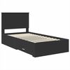 vidaXL Estructura de cama con cabecera Negro y Plata 90 x 200 cm