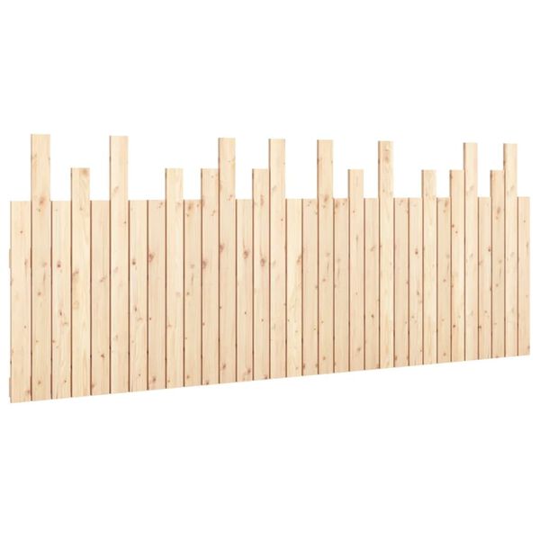 vidaXL Cabecero de cama de pared madera maciza de pino 204x3x80 cm