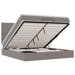 vidaXL Estructura de cama otomana colch&oacute;n tela gris pardo 160x200cm
