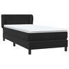 vidaXL Cama box spring con colch&oacute;n terciopelo negro 90x220 cm