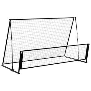 vidaXL Porter&iacute;a de f&uacute;tbol con reboteador 2 en 1 acero 202x104x120 cm